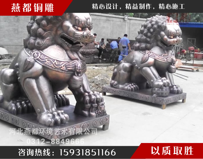 北京3.3米銅雕門獅 北京3.3米銅雕門獅