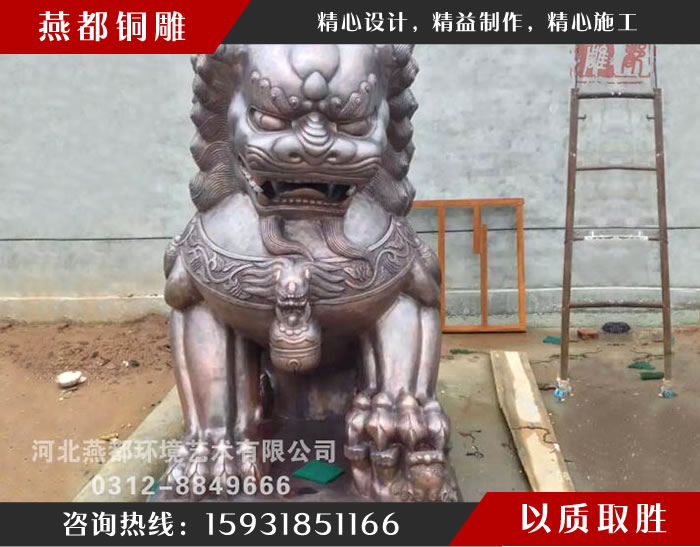北京3.3米銅雕門獅 北京3.3米銅雕門獅